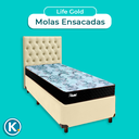 Ver imagem 4 de Cama Box + Colchão Solteiro Molas Ensacadas Life Gold Paropas + Cabeceira Estofada