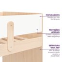Ver imagem 6 de Cama Elevada com Escada Lateral em MDF Artsy Casatema MadeiraOriginals Natural/Branco