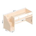 Ver imagem 3 de Cama Elevada com Escada Lateral em MDF Artsy Casatema MadeiraOriginals Natural/Branco