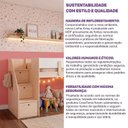 Ver mais imagens de Cama Elevada com Escada Lateral em MDF Artsy Casatema MadeiraOriginals Natural/Branco