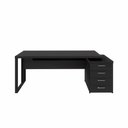 Ver imagem 4 de Mesa Escritório Diretor 1,70m a 1,92m 4 Gavetas Pé Metal F5