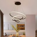 Ver imagem 3 de Lustre Luminária Pendente 03 Aros Anéis 03 Tons de Iluminação Branco Frio, Morno e Quente Preto 220V