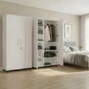 Ver imagem 3 de Kit 2 Armários Organizadores Multiuso Gold 2 Portas para Organização do Quarto e Escritório - Branco