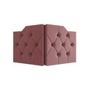 Ver imagem 5 de Cabeceira Capela Solteiro Capitonê Estofada Suede Dobrável Espuma Premium Design Clássico - Rosa