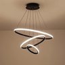 Lustre Pendente Luminaria 3 Arcos Aneis Perfil Luxo Infinito 48w Regulavel 3 em 1 Decoraçao Sala - 6
