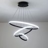 Lustre Pendente Luminaria 3 Arcos Aneis Perfil Luxo Infinito 48w Regulavel 3 em 1 Decoraçao Sala - 3
