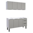 Ver imagem 1 de Cozinha Completa Gabinete Para Pia 150cm e Armário Aéreo Jupter Cozimax Cinza Argila