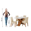 Ver imagem 6 de Conjunto de Mesa Sala de Jantar Tampo com Vidro 1,36m Grécia 4 Cadeiras Trieste Dobuê Madeirado /