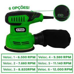 Lixadeira Roto Orbital Elétrica Profissional Madeira Lixa Trato Torb300r 300w 220v - 6