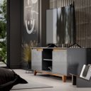 Ver imagem 2 de Rack Bancada Flow Cinza/freijó – Ej Móveis