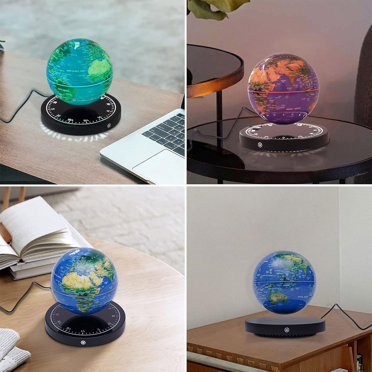 Globo Terrestre Magnetico Luminaria Flutuante Levita Luz Led Giratorio 360 Enfeite Mesa Viagem Sala  - 11