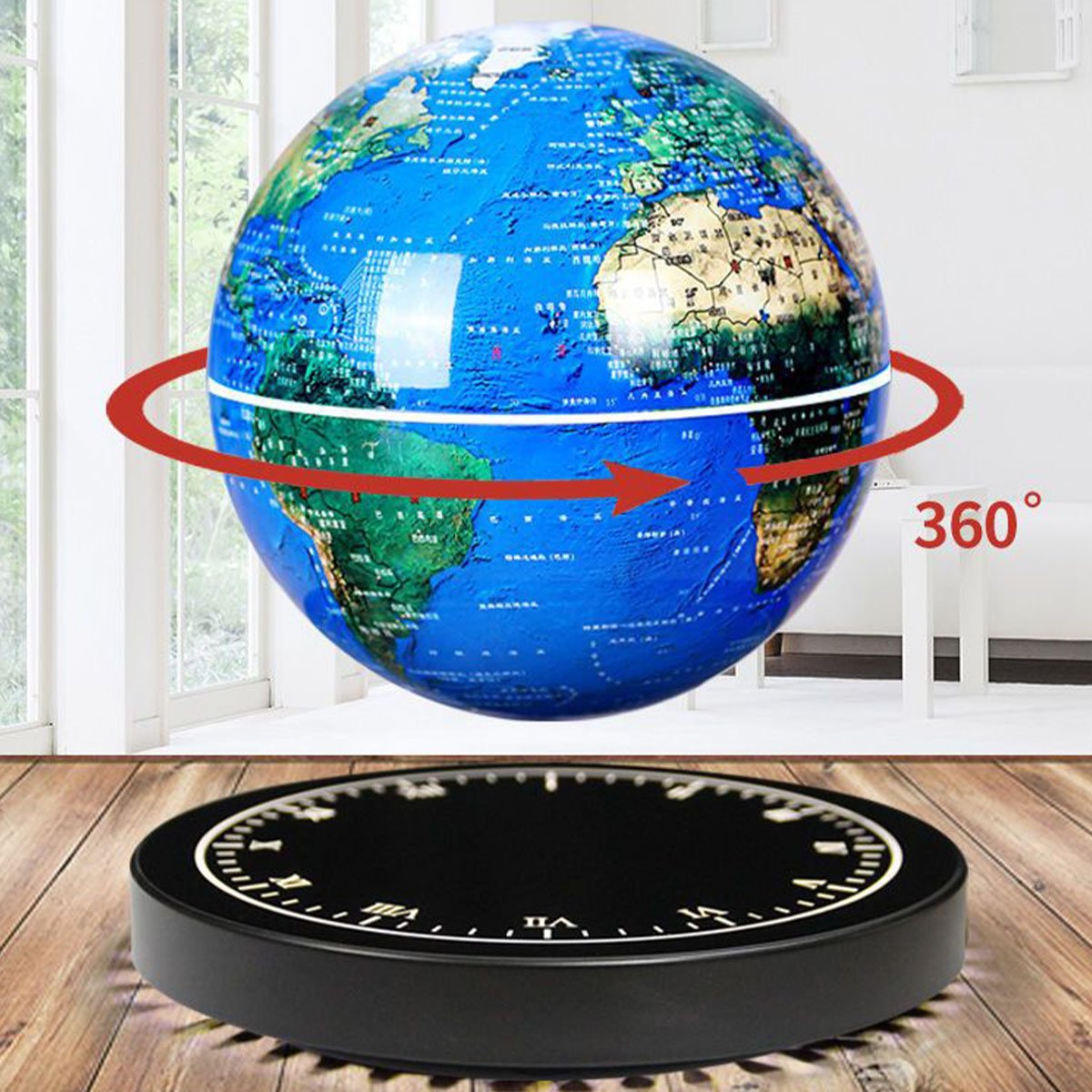 Globo Terrestre Magnetico Luminaria Flutuante Levita Luz Led Giratorio 360 Enfeite Mesa Viagem Sala  - 7