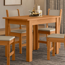 Ver imagem 1 de Mesa Cozinha 4 Lugares Bellagio MDF Retangular Sala de Jantar:Freijo