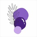 Ver imagem 1 de Adesivo Floral Boho Roxo Estilo Nórdico 100x69 Minimalista Mod.02