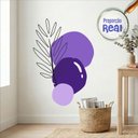 Ver imagem 3 de Adesivo Floral Boho Roxo Estilo Nórdico 100x69 Minimalista Mod.02