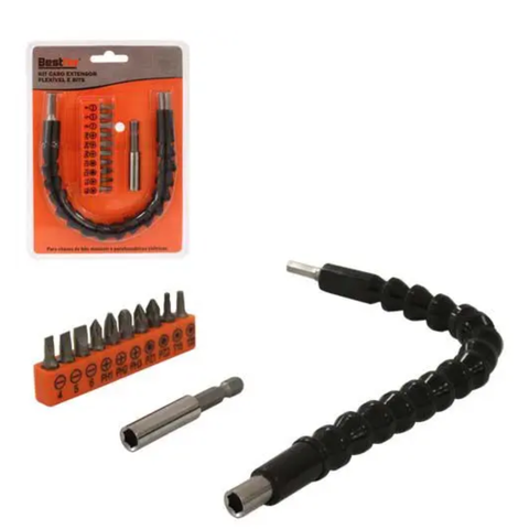 Kit Cabo Extensor Eixo Prolongador Flexível Parafusadeira