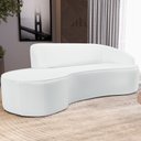 Ver imagem 2 de Sofá 4 Lugares Curvo Sala de Estar Living Firenze Direito D02 Corano Branco 280 cm C-12 - Lyam