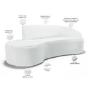 Ver imagem 3 de Sofá 4 Lugares Curvo Sala de Estar Living Firenze Direito D02 Corano Branco 280 cm C-12 - Lyam