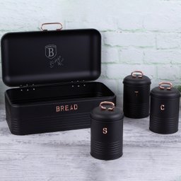 Jogo Porta Pães + 3 Potes Multiuso Black Rose Berlinger Haus - 8