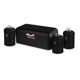 Jogo Porta Pães + 3 Potes Multiuso Black Rose Berlinger Haus - 1