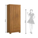 Ver imagem 5 de Guarda-Roupa Solteiro 3 Portas 2 Gavetas Marrom/Freijó