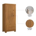 Ver imagem 6 de Guarda-Roupa Solteiro 3 Portas 2 Gavetas Marrom/Freijó