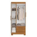 Ver imagem 4 de Guarda-Roupa Solteiro 3 Portas 2 Gavetas Marrom/Freijó