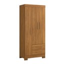 Ver imagem 2 de Guarda-Roupa Solteiro 3 Portas 2 Gavetas Marrom/Freijó