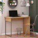 Ver imagem 1 de Mesa Escrivaninha 100cm P/ Quarto C/ Lateral Metal 100% Mdf
