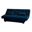 Ver imagem 1 de Sofá Cama Casal 3 Lugares Laila - Veludo Azul Marinho