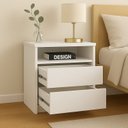 Ver imagem 7 de Kit 2 Mesas de Cabeceira 2 Gavetas 1 Nicho MDF