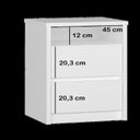 Ver imagem 3 de Kit 2 Mesas de Cabeceira 2 Gavetas 1 Nicho MDF