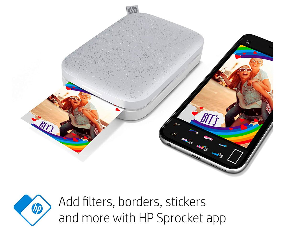 Impressora instantânea portátil HP Sprocket Bluetooth para fotos 2x3