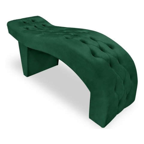 Maca Estofada Capitonê Clínica Salão Estética Suede Eduarda:verde