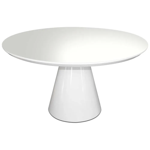 Mesa de Jantar Cone Redonda 70 Cm Laqueada Linn Shop Mesa de Jantar Cone Madeira Branco