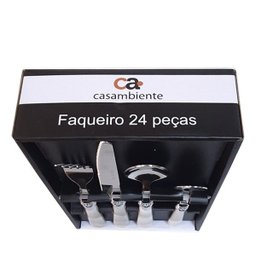 Faqueiro Marmorizado Bege 24 peças- Casambiente - 4
