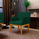 Ver imagem 2 de Poltrona Decorativa Para Sala De Estar E Recepção Beatriz W01 Bouclê Verde - Lyam Decor
