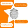 Jogo de Potes Porta Mantimento Hermético de Vidro 3 Peças 620ml Casa Ambiente - 4