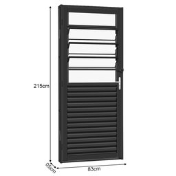 Porta de Aço Mista Baculante Tradição 83x215 R60 Abertura Esquerda - 2