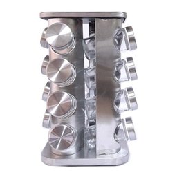 Porta Tempero Giratório em Inox 16 Peças Quadrado - Livon - 1