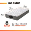 Ver imagem 7 de Cama Box com Colchão Solteiro Splendido Molas Ensacadas Tecido Malha e Suede Cinza e Branco