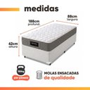 Ver imagem 2 de Cama Box com Colchão Solteiro Splendido Molas Ensacadas Tecido Malha e Suede Cinza e Branco