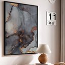 Ver imagem 1 de Quadro Decorativo Abstrato Mármore Elegance Black Gray em Moldura Caixa Tacolado Moldura Trad 1cm Pr