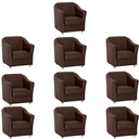 Ver imagem 1 de Kit 10 Poltronas Decorativa Reforçada Recepção Clinica Salão Courino Marrom