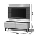 Ver imagem 4 de Rack com Painel Classic 2g 1.4 Freijó com Off White - Imcal Móveis