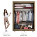 Ver imagem 4 de Guarda-Roupa Solteiro Madesa Denver 2 Portas de Correr com Pés Rustic Cor:Rustic