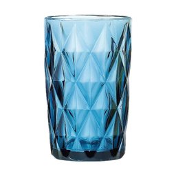 Conjunto 6 Copos Diamond 330 ml Azul em Vidro - Lyor Design - 2