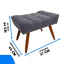 Ver imagem 2 de Kit 2 Puffs Requinte Pés Palito Retangular Suede Confortável, Moderno Cinza