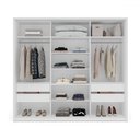 Ver imagem 3 de Guarda-roupa Casal Lisboa 3 Portas 4 Gavetas Branco/azul - Politorno