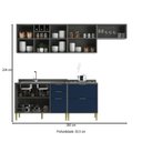 Ver imagem 4 de Cozinha Compacta Domus 6 Portas 5 Gavetas Silver/royal - Hecol Móveis